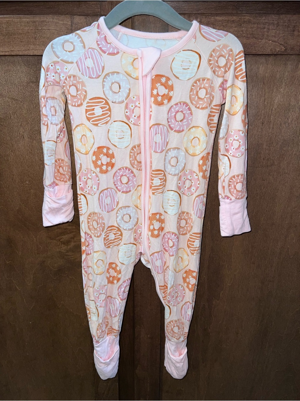 Kinderlein Bamboo Peachy Donuts Zipper Romper
